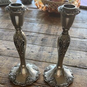 Elegant Vintage Godinger Silver Candlestick Holders